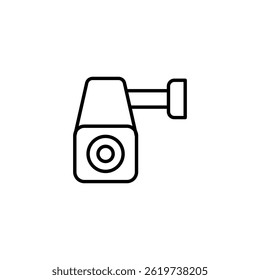 Modern surveillance camera outline illustration for visual security systems
