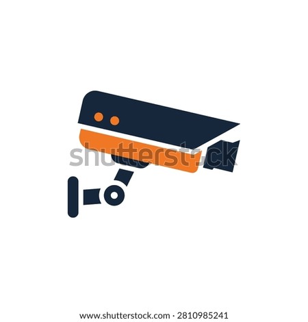 Modern surveillance device graphic with adjustable bracket ideal for security systems and monitoring applications. Use for safety and protection themes.