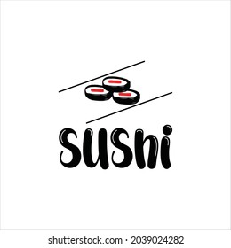 modern sushi logo design image and illustration,