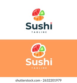 Modern sushi logo, Japanese food icon,  restaurant or delivery food brand