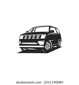 Modernes Design für Suv-Auto-Logo. Oldtimer-Stilisierte Vektorsilhouette. Geeignet für Ihre Design-Anforderungen, Logo, Illustration, Animation, etc. 