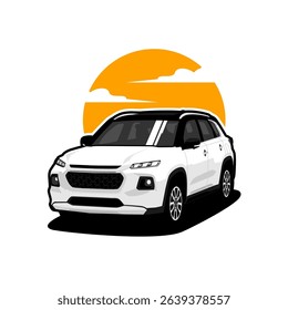 modern suv car vector art illustration