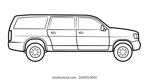 Modern SUV side view outline – stock vector illustration