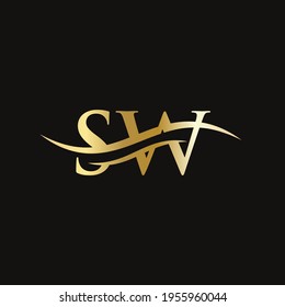 Modern SW logotype for luxury branding. Initial SW letter business logo design vector