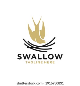 modern swallow's nest logo design