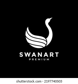 modern swan bird logo design