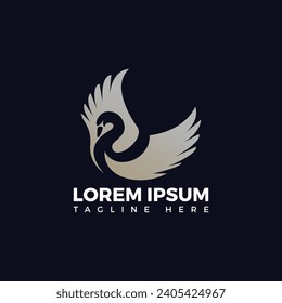 Modern Swan Bird Logo design template