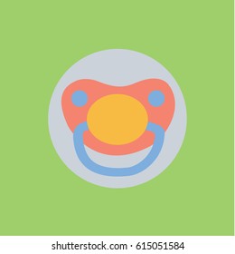 modern sweet colorful cute with baby pacifier illustration vector for sweet girl & boy. new born child in a rounded circle 