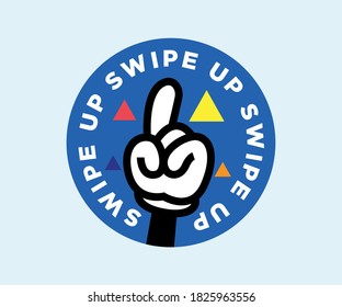 Modern Swipe Up Badge Icon 