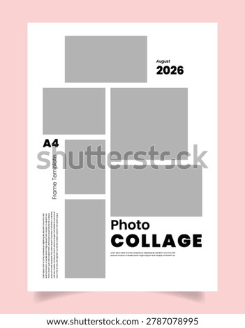 Modern Swiss layout template for brand guidelines, minimalist product catalog brochure and creative marketing poster with geometric column photo placeholders A4 size