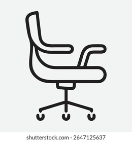 Modern Swivel Chair Icon in Sleek Minimalist Line Art Style