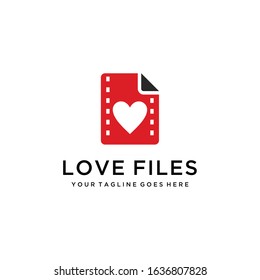 Modern symbol hearts shape with files document icon design illustration  