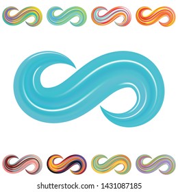 Modern symbol infinity, great design for any purposes. Geometric background, simple illustration. Idea vector icon infinity. Vector infinity design. Set of colorful symbols infinity.
