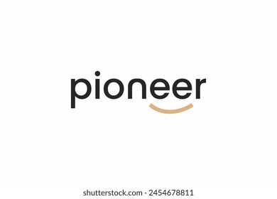 modern symbol pioneer logo type vector design background for social service and community. elegant logo type pioneer with smile sign.