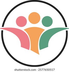 a modern symbol of teamwork, unity, and support, ideal for businesses, organizations, and branding projects.