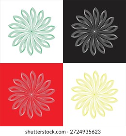 Colección lineal simétrica moderna de la roseta, ornamentos radiales geométricos creativos para los proyectos de diseño