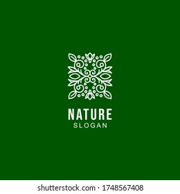 Modern symmetry Nature Logo, suitable for organic farm, biological lab, park, and other nature company