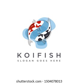 Modern Synergy of koi logo vector template on white background