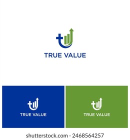 modern T letter logo grow up vector. true value concept with financial investment icon