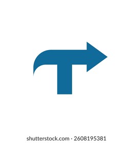 Modern T Logo Design with Arrow Elements