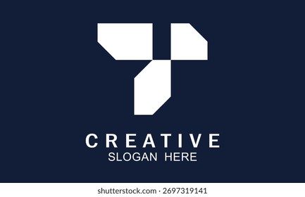 Símbolo moderno del logotipo de la forma de T