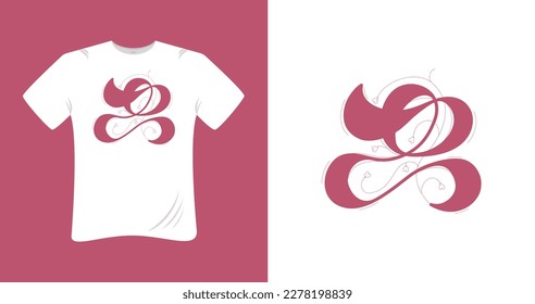 modern t shirt design with Arabic calligraphy means she in Arabic
- Vector