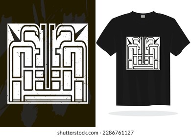 Modern t shirt design vector template with random graphics
