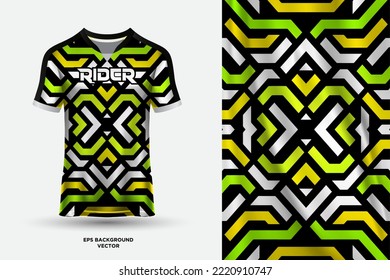 Modern T shirt jersey design suitable for sports, racing, soccer, gaming and e sports vector