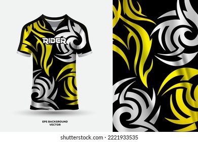 Modern T shirt jersey design suitable for sports, racing, soccer, gaming and e sports vector