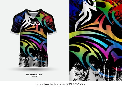 Modern T shirt jersey design suitable for sports, racing, soccer, gaming and e sports vector