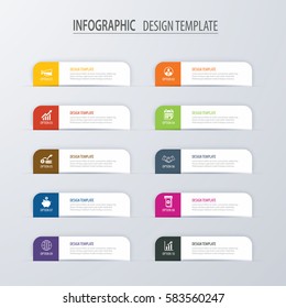 Modern Tab Index Infographic Options Template With Paper Sheets. Vector Element Can Be Used For Web Design And Workflow Layout.