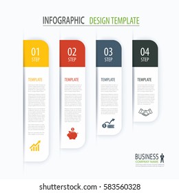 Modern tab index infographic options template with paper sheets. Step business growth. Vector element can be used for web design and workflow layout. 