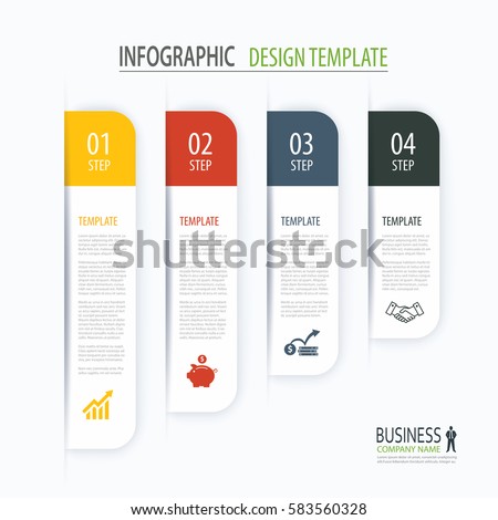 Modern tab index infographic options template with paper sheets. Step business growth. Vector element can be used for web design and workflow layout. 