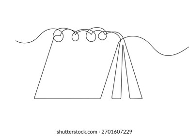 Calendario de mesa moderno de una línea de dibujo de contorno mínimo diseño de Vector aislado