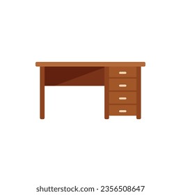 Modern table icon flat vector. Wood furniture. Leg kitchen isolated