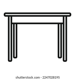 Vector de contorno de icono de tabla moderno. Mobiliario de madera. Cocina con plomo
