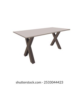 Ilustración de mesa moderna sobre fondo blanco