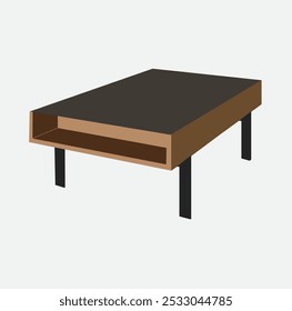 modern table illustration on white background