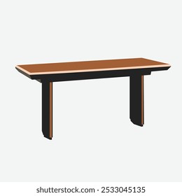 Ilustración de mesa moderna sobre fondo blanco