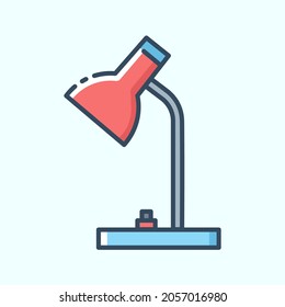 Icono de color moderno de la lámpara de mesa. Iconos de electrodomésticos y de cocina. Ilustraciones de contorno con estilo vectorial en el fondo de la luz.