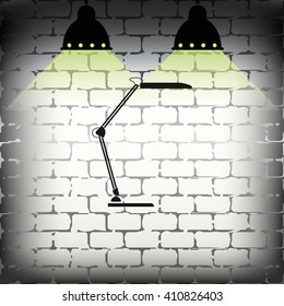 Modern table lamp icon. Lighting illustration.