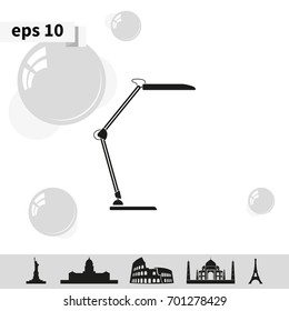 Modern table lamp icon. Lighting illustration.