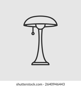 Modern table lamp line art icon illustration
