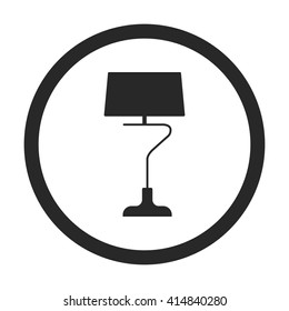 Modern table lamp sign simple icon on  background
