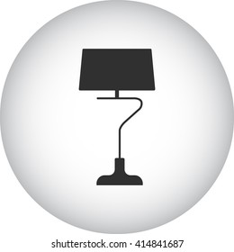 Modern table lamp sign simple icon on  background