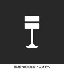 Modern table lamp sign simple icon on  background