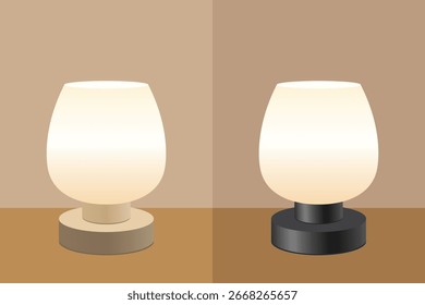 Design moderno da ilustração do vetor da lâmpada da mesa