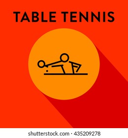 Modern Table Tennis Icon with Linear Vector Style