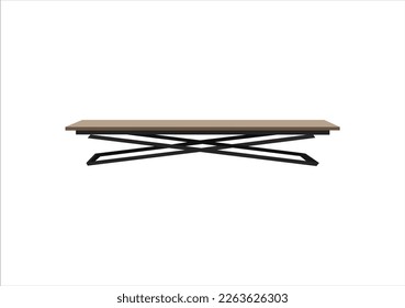 Modern table  used to place at living rooms,  made of wooden material, vector illustration, isolated on white background. Interior design template.  Isolated platform. Vector illustration.