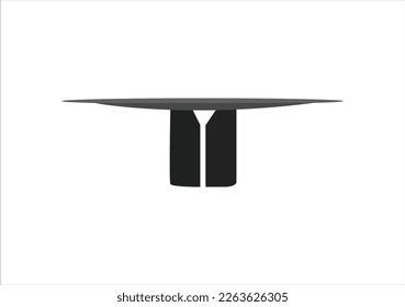 Modern table  used to place at living rooms,  made of wooden material, vector illustration, isolated on white background. Interior design template.  Isolated platform. Vector illustration.